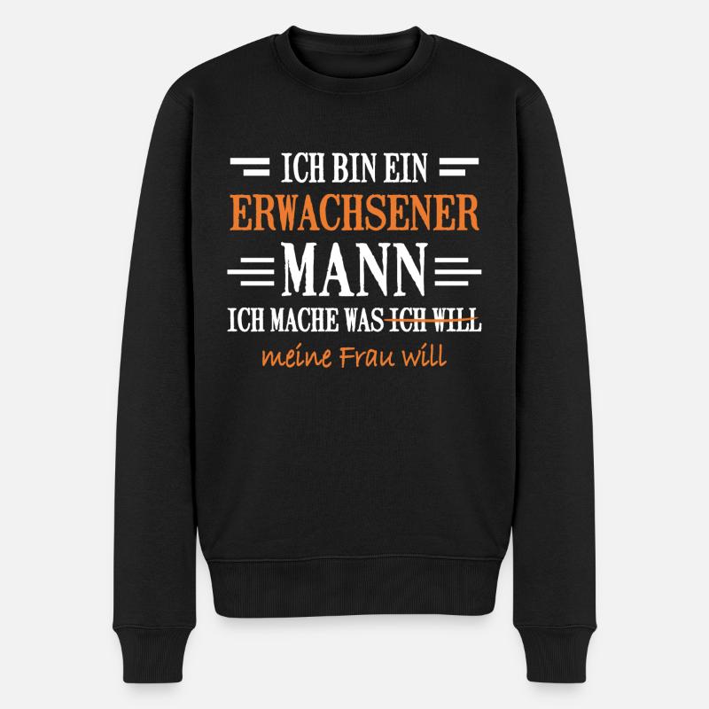 Ehemann Freund Lustiger Spruch Geschenk - Männer Premium Bio Pullover - Schwarz