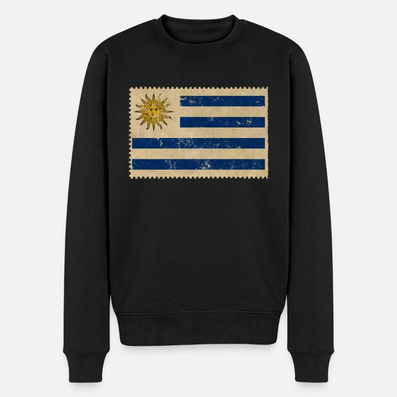 Uruguay - Männer Premium Bio Pullover - Schwarz