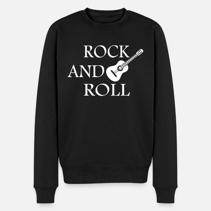 Rock Musik Rock and Roll - Männer Premium Bio Pullover - Schwarz
