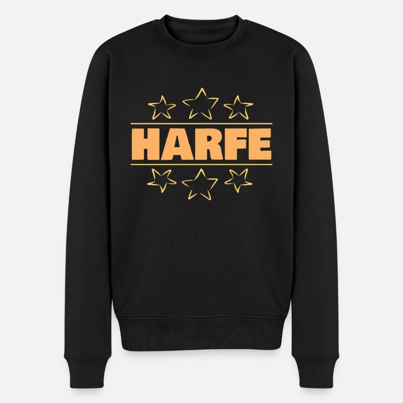 Harfe - Männer Premium Bio Pullover - Schwarz