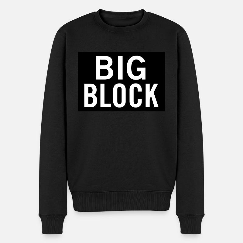 Big Block - Männer Premium Bio Pullover - Schwarz
