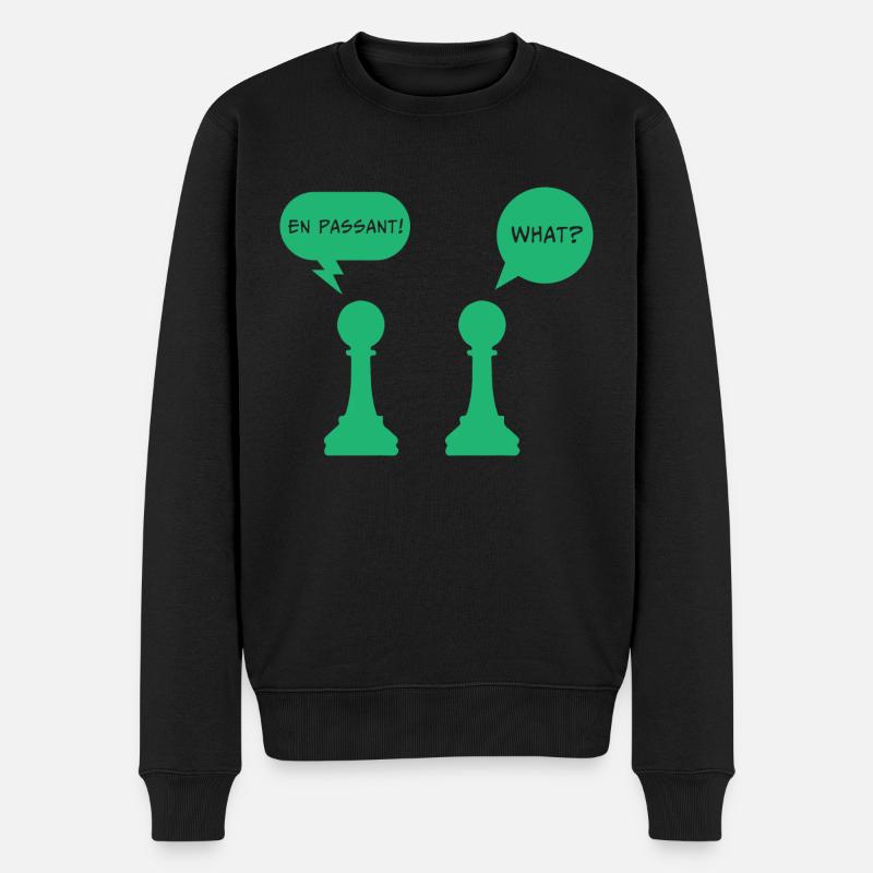 En passant Schach Denksport Schachmeister Geschenk - Männer Premium Bio Pullover - Schwarz