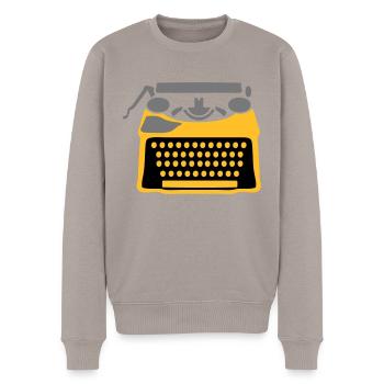 Maschine schreiben - Männer Premium Bio Pullover - Taupe - Vorne - Nico (187cm)