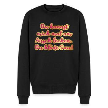 blöde sau - Männer Premium Bio Pullover - Schwarz - Vorne - Nico (187cm)
