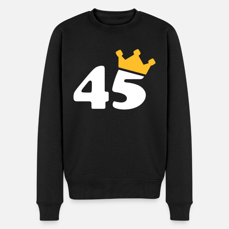 45 Krone 45 Geburtstag 45 Jahre - Männer Premium Bio Pullover - Schwarz