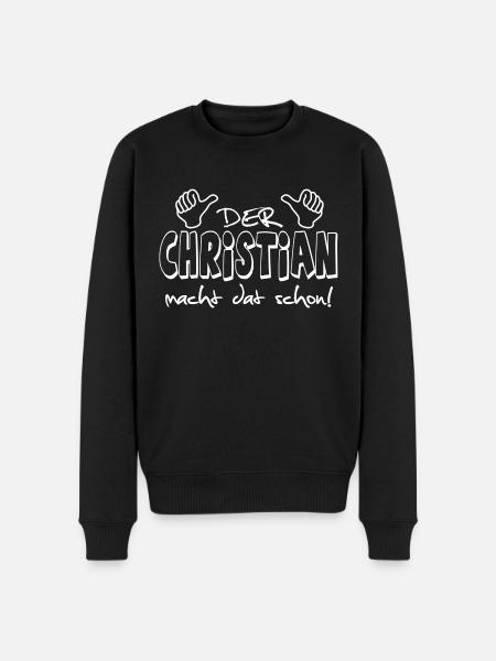 christian - Männer Premium Bio Pullover - Schwarz