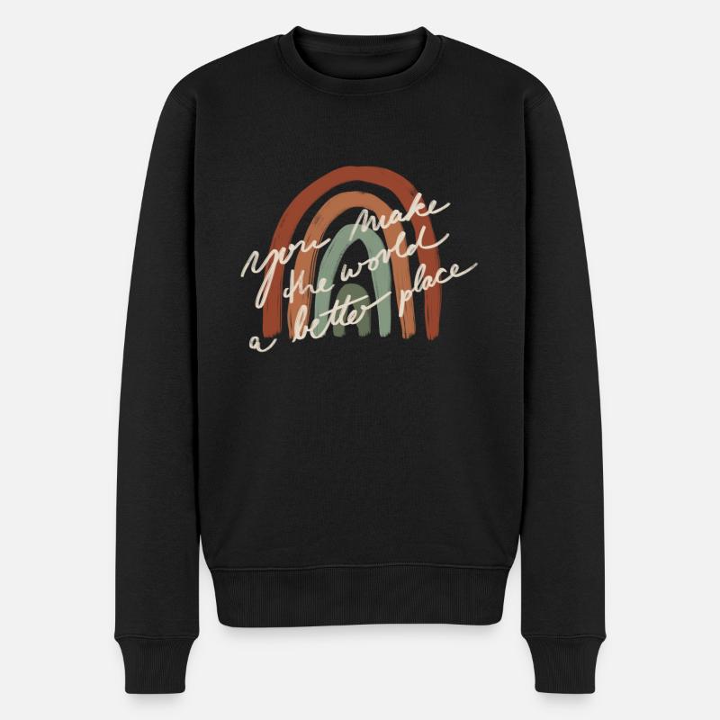 You make the world a better place - Männer Premium Bio Pullover - Schwarz