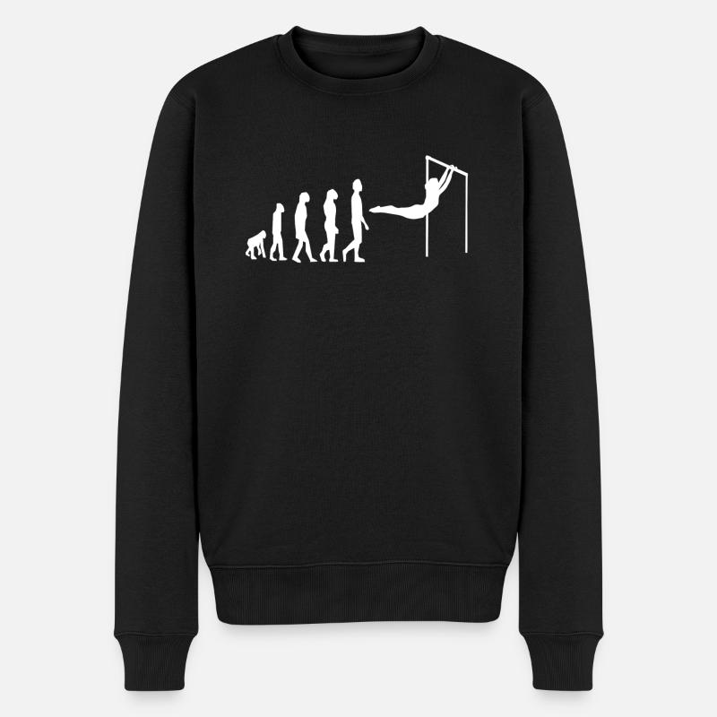 Stufenbarren Gymnastics Turnen Evolution - Männer Premium Bio Pullover - Schwarz