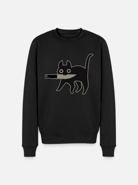 GattoColtello_Black - Men's Premium Organic Jumper - black