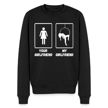 Aerial Hoop Aerialist Girlfriend Silk Lyra Circus - Männer Premium Bio Pullover - Schwarz - Vorne - Nico (187cm)