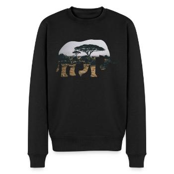 Elephant Savannah Silhouette - Men's Premium Organic Jumper - black - Front - Nico (187cm)