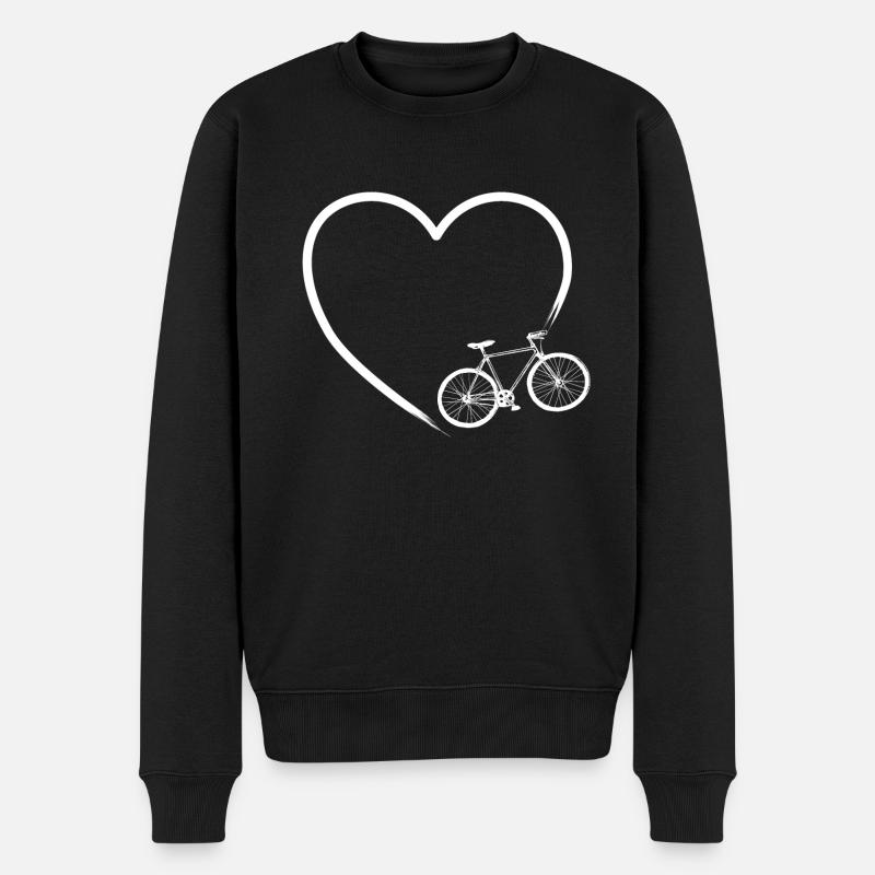 Fahrrad Herz - Geschenk für Radfahrer - Männer Premium Bio Pullover - Schwarz