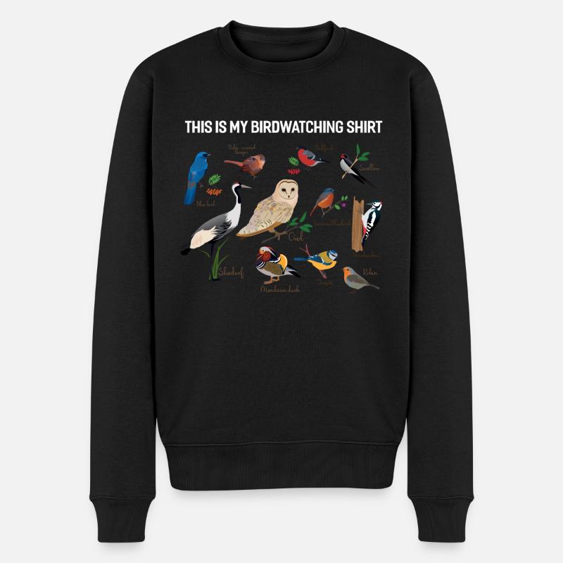 Vogel Ornithologie Vogelbeobachter Geschenk - Männer Premium Bio Pullover - Schwarz