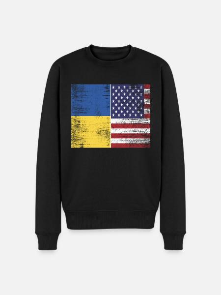 Ukraine - USA - Men's Premium Organic Jumper - black