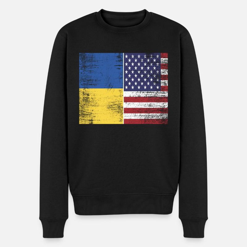 Ukraine - États-Unis - Pull Premium bio Homme - noir