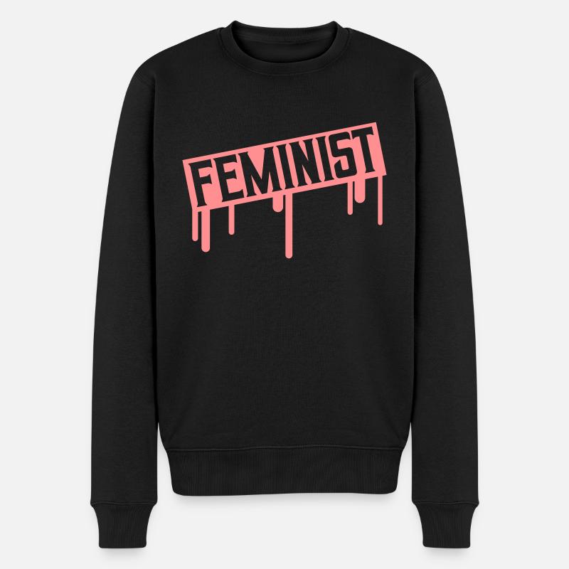 Stempel Graffiti Feminist - Männer Premium Bio Pullover - Schwarz