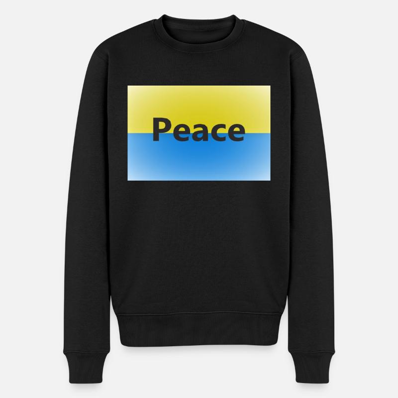ukrainepeace - Männer Premium Bio Pullover - Schwarz