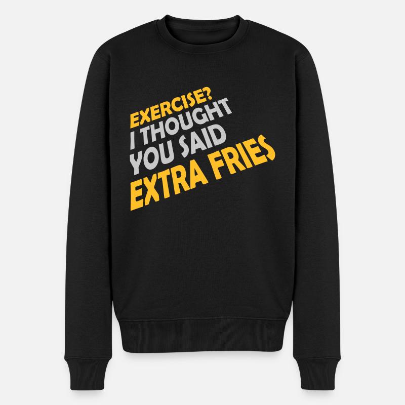 Exercice Extra Fries Citation - Pull Premium bio Homme - noir
