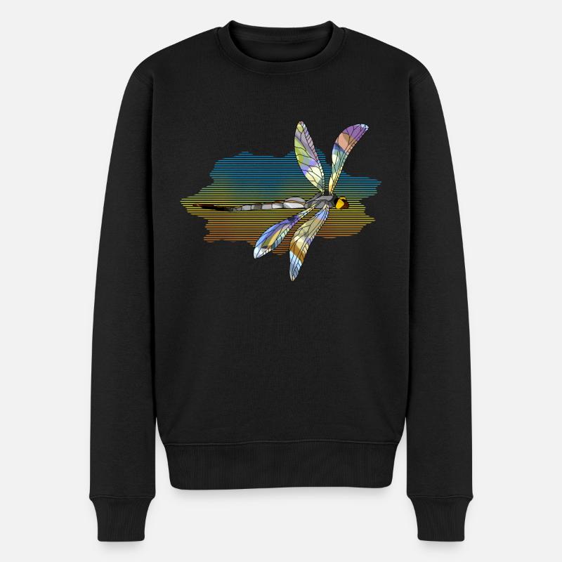 Libelle - Männer Premium Bio Pullover - Schwarz