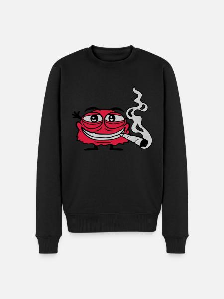 Weed smoking funny monster - Men's Premium Organic Jumper - black