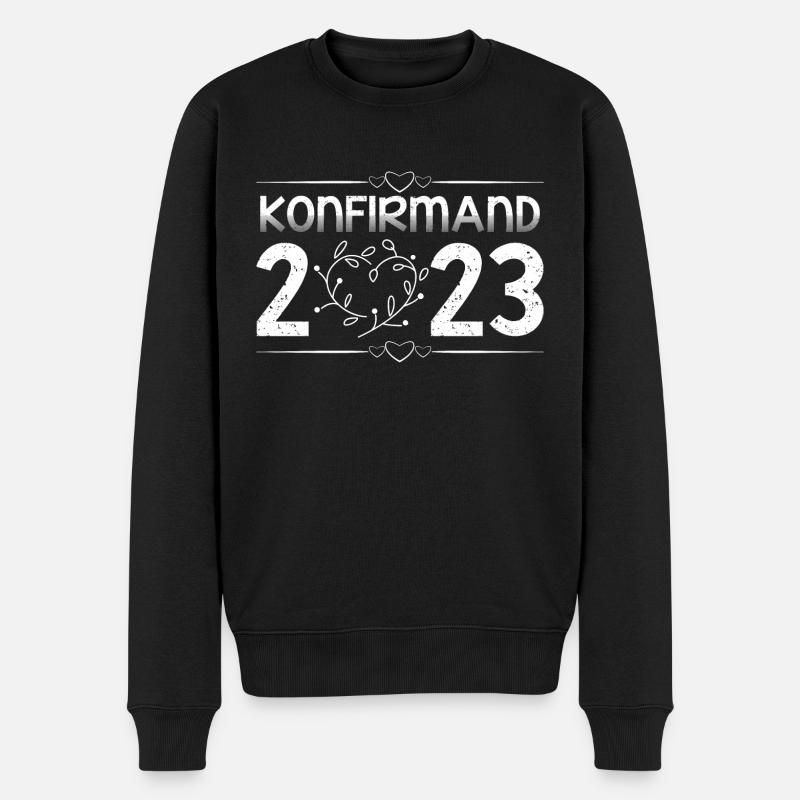 Konfirmation 2023 der Countdown läuft - Männer Premium Bio Pullover - Schwarz