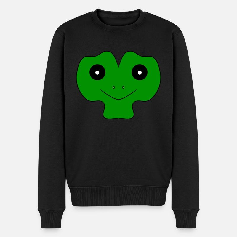 Drôle de visage de grenouille - Pull Premium bio Homme - noir