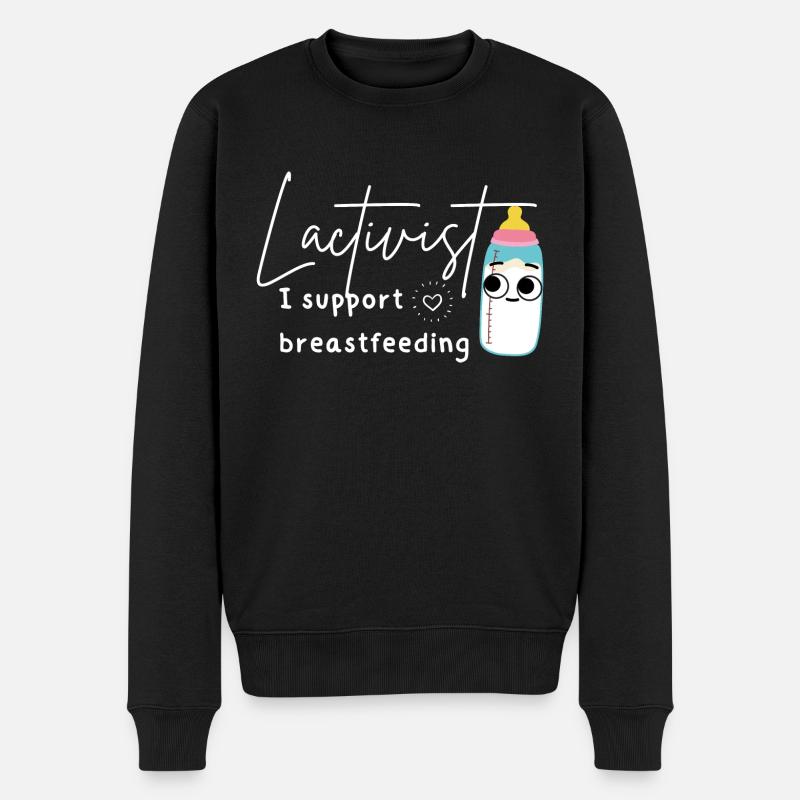 Lustige Stillberaterin Stillunterstützung - Männer Premium Bio Pullover - Schwarz