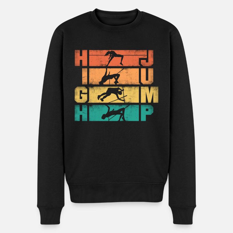Saut en hauteur Sauteur Athlétisme - Pull Premium bio Homme - noir