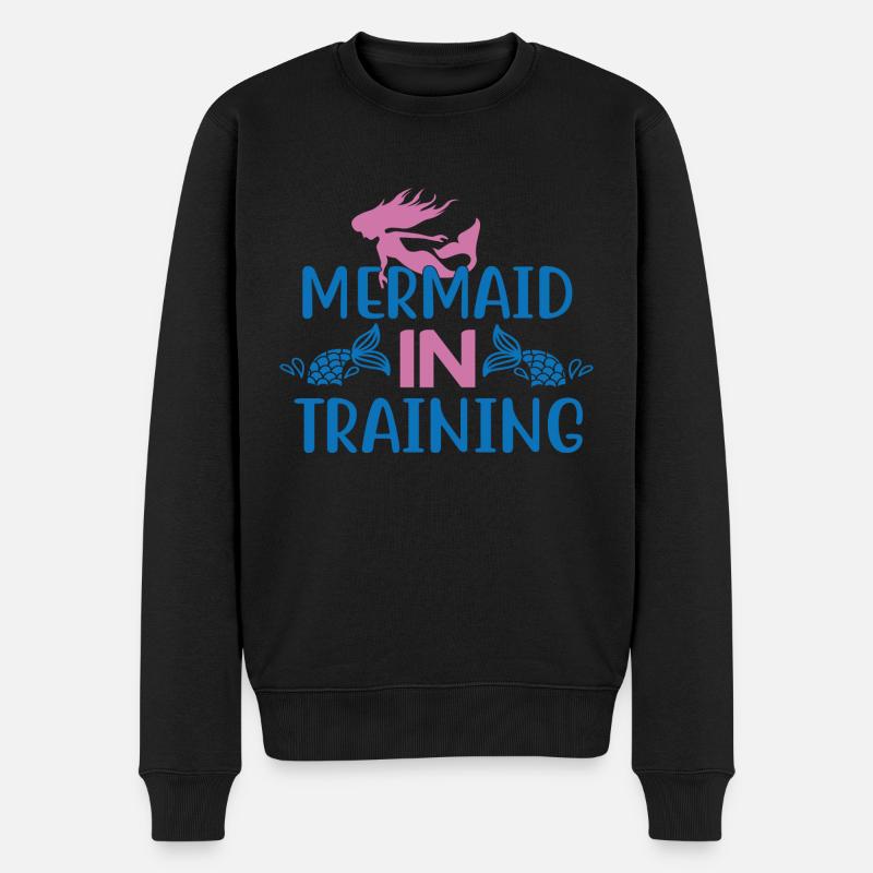 Mermaid In Training - Männer Premium Bio Pullover - Schwarz