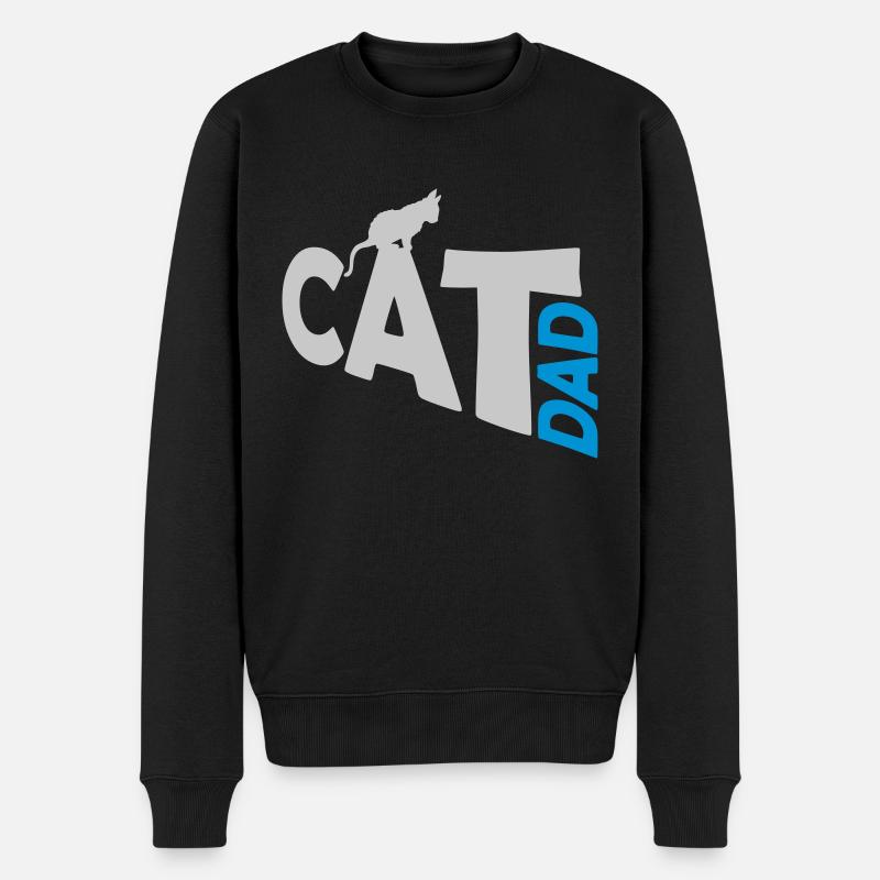 Cat Dad Logo Design - Men's Premium Organic Jumper - black