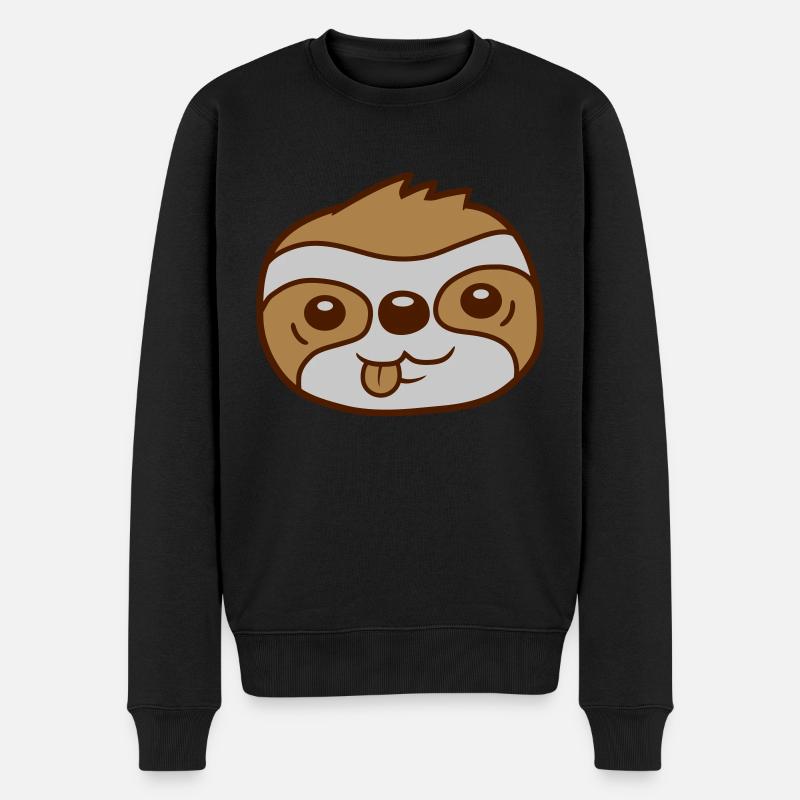 Face Sloth Comic Head - Pull Premium bio Homme - noir