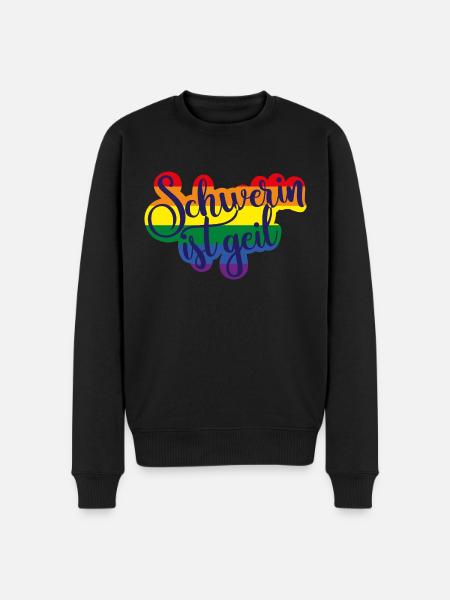 ! Regenbogen - Männer Premium Bio Pullover - Schwarz