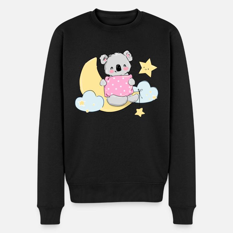 Koala Blue Olivia - Männer Premium Bio Pullover - Schwarz