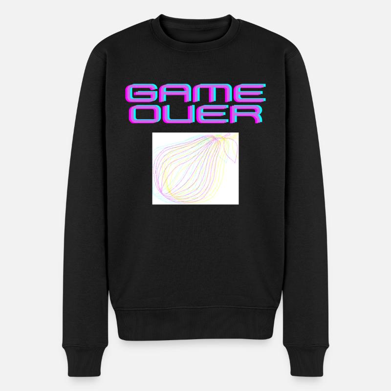 Game OVER - Männer Premium Bio Pullover - Schwarz