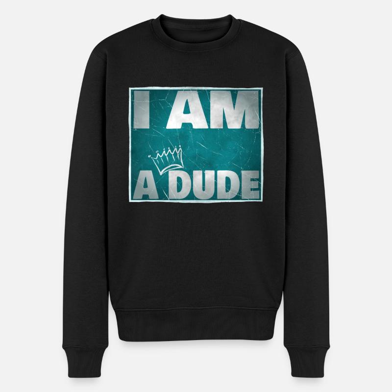 Dude - Männer Premium Bio Pullover - Schwarz
