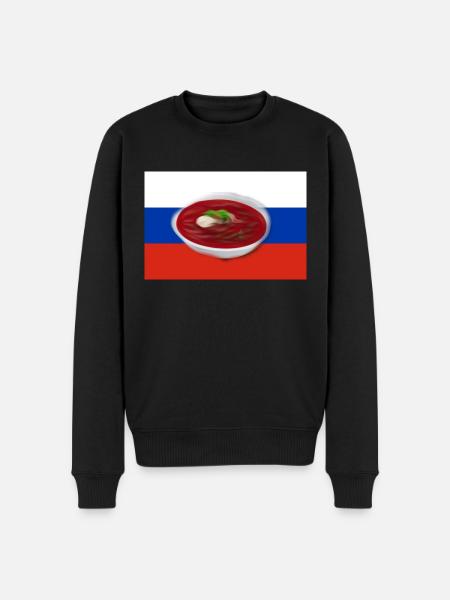 Borschtsch, Russische Suppe - Männer Premium Bio Pullover - Schwarz