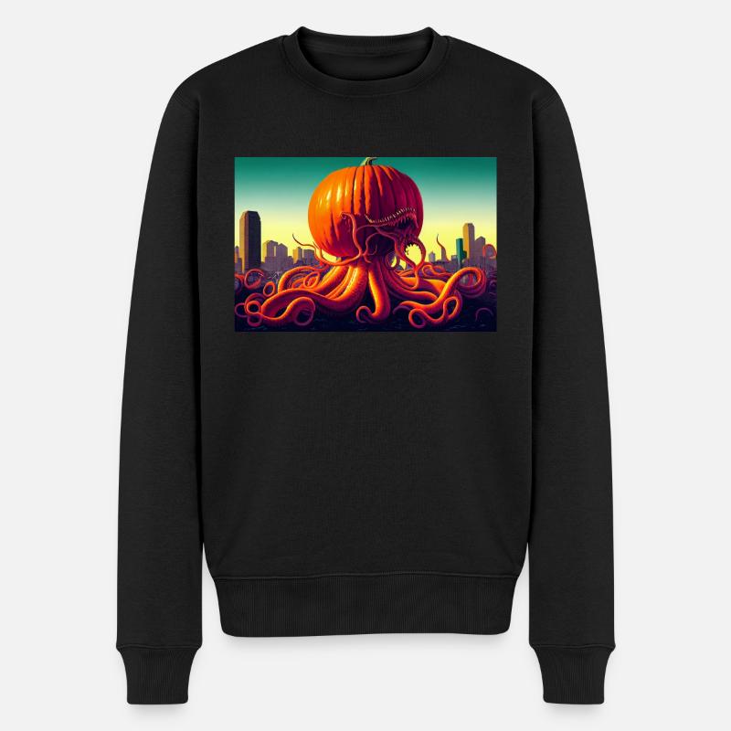 Crâne effrayant d’Halloween - Pull Premium bio Homme - noir