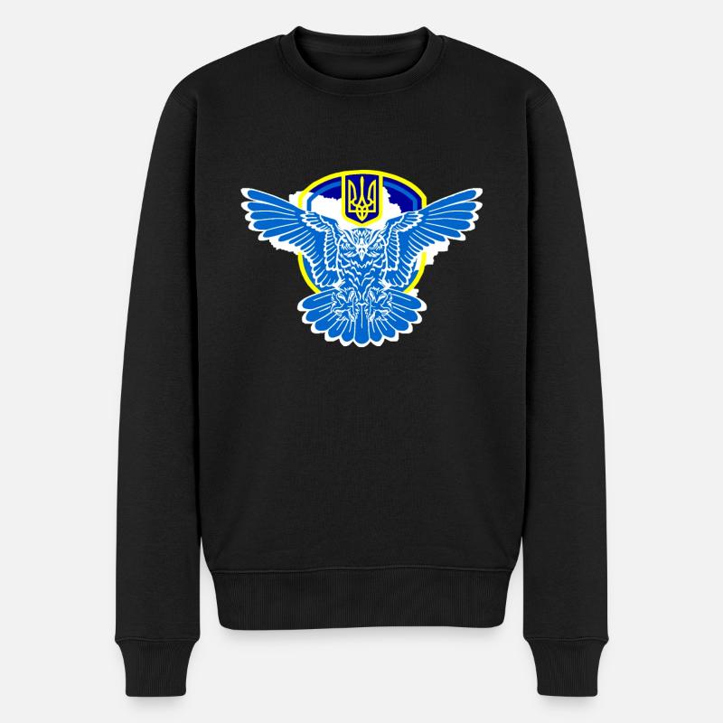 Слава Україні - Slawa Ukrajini - Männer Premium Bio Pullover - Schwarz