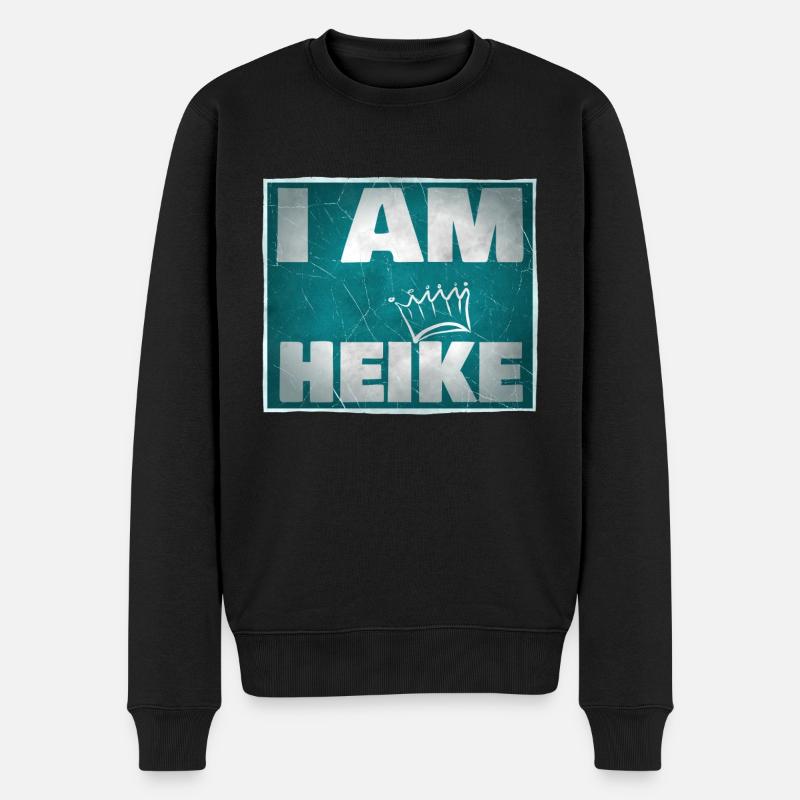 Heike - Männer Premium Bio Pullover - Schwarz