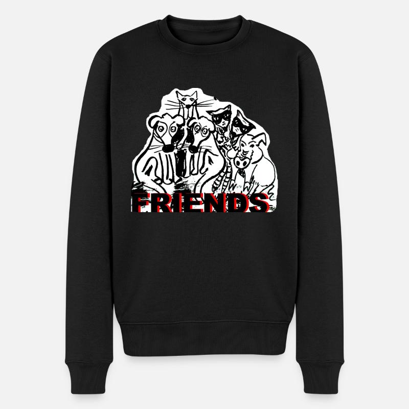 ZoffArt FRIENDS - Männer Premium Bio Pullover - Schwarz