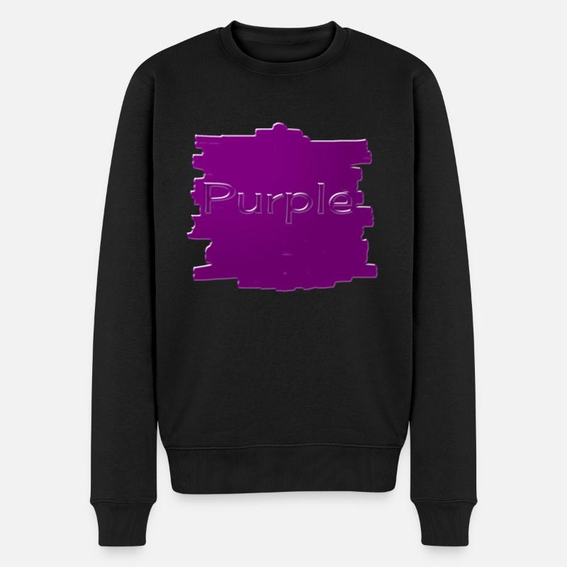 Purple - Männer Premium Bio Pullover - Schwarz