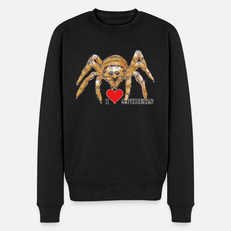 Spinne, Halloween, Arachnophobie, Monster - Männer Premium Bio Pullover - Schwarz