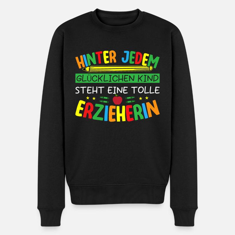 Erzieherin Erzieher Kindergärtnerin - Männer Premium Bio Pullover - Schwarz
