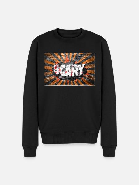 Scary Halloween Comic Style Graffiti Lettering on - Men's Premium Organic Jumper - black