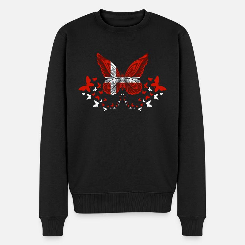 Danemark Flag Papillons - Pull Premium bio Homme - noir