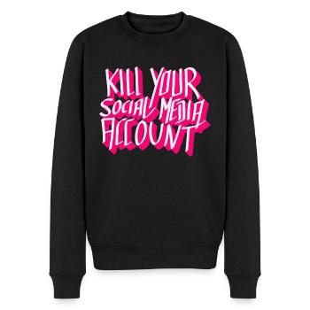 Les médias sociaux sont nuls - Pull Premium bio Homme - noir - Devant - Nico (187cm)