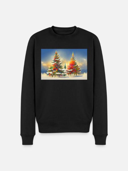 Artsy Christmas Trees - Men's Premium Organic Jumper - black