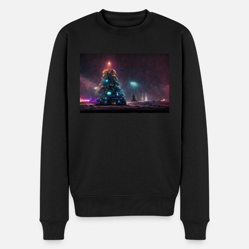 Sapin de Noël futuriste - Pull Premium bio Homme - noir