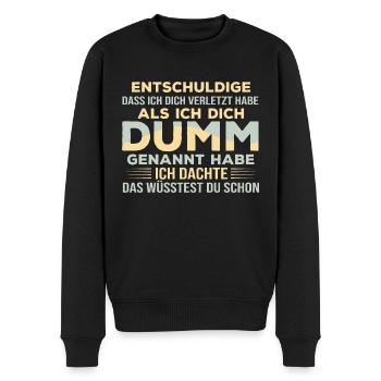 Wusstest Du? - Spruch Statement Fun Sarkasmus - Männer Premium Bio Pullover - Schwarz - Vorne - Nico (187cm)