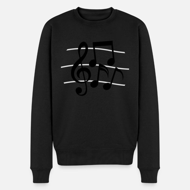Lines Music Notes clef - Men's Premium Organic Jumper - black